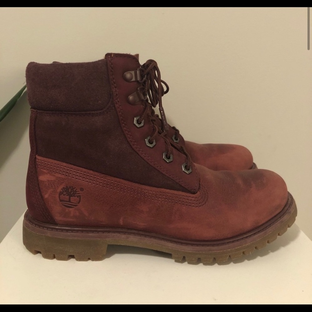 Burgundy Timberlands